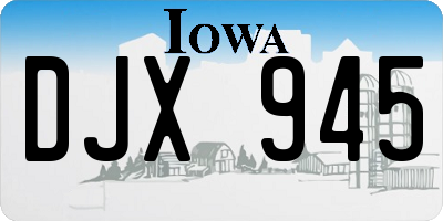 IA license plate DJX945