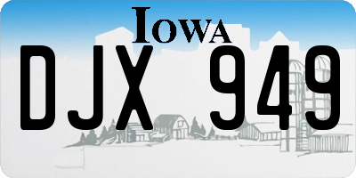 IA license plate DJX949
