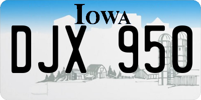 IA license plate DJX950