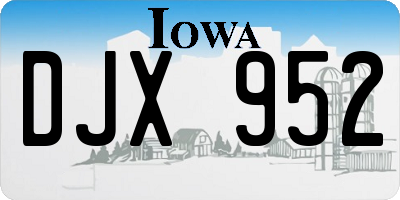 IA license plate DJX952