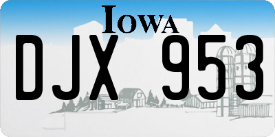 IA license plate DJX953