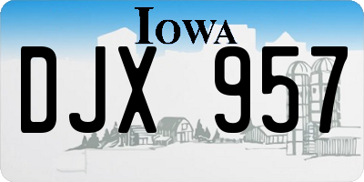 IA license plate DJX957