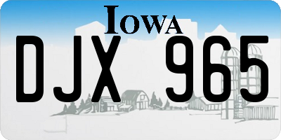 IA license plate DJX965
