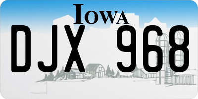 IA license plate DJX968
