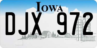 IA license plate DJX972