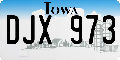 IA license plate DJX973