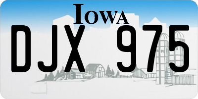 IA license plate DJX975