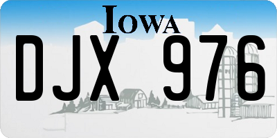 IA license plate DJX976