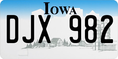 IA license plate DJX982
