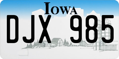 IA license plate DJX985