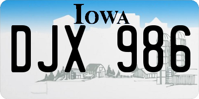 IA license plate DJX986