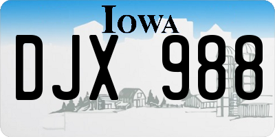 IA license plate DJX988