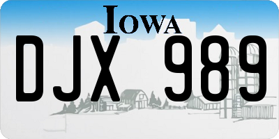 IA license plate DJX989