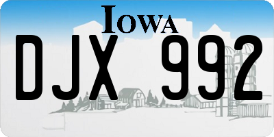 IA license plate DJX992