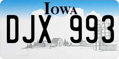 IA license plate DJX993