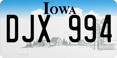 IA license plate DJX994