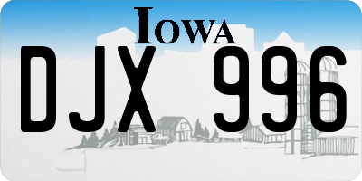 IA license plate DJX996