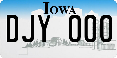 IA license plate DJY000