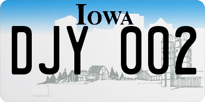 IA license plate DJY002