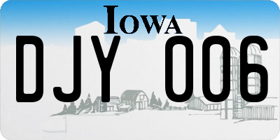 IA license plate DJY006
