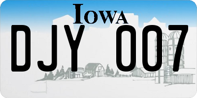 IA license plate DJY007