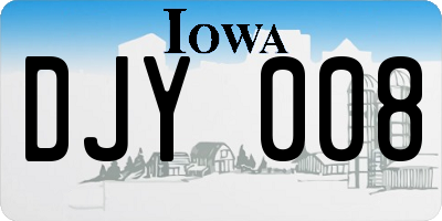 IA license plate DJY008