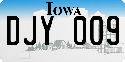 IA license plate DJY009