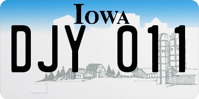 IA license plate DJY011