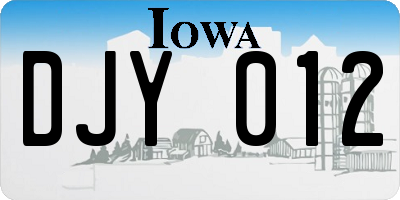 IA license plate DJY012