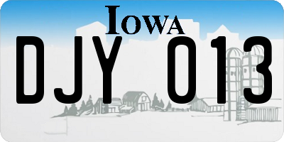 IA license plate DJY013