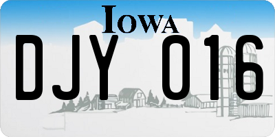 IA license plate DJY016