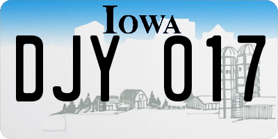 IA license plate DJY017