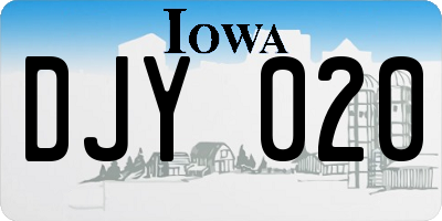IA license plate DJY020
