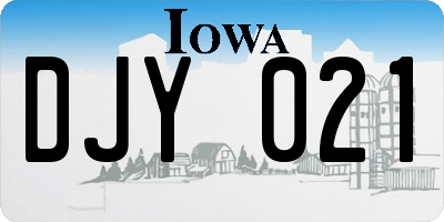 IA license plate DJY021
