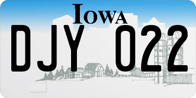 IA license plate DJY022
