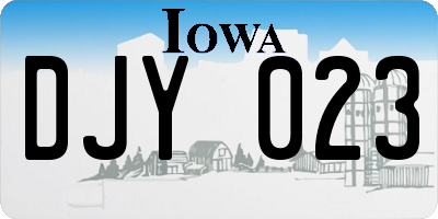 IA license plate DJY023
