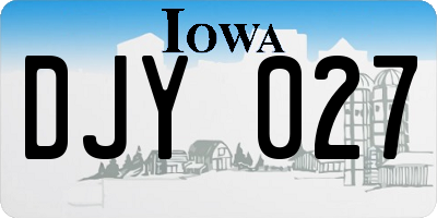 IA license plate DJY027