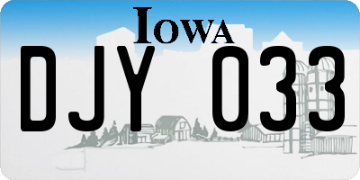 IA license plate DJY033