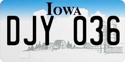 IA license plate DJY036