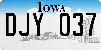 IA license plate DJY037