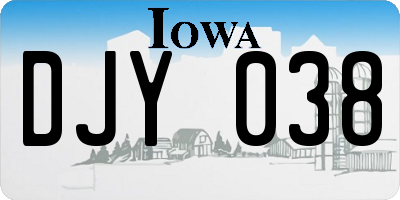 IA license plate DJY038