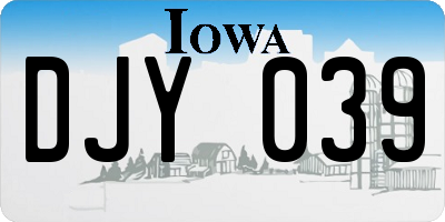 IA license plate DJY039