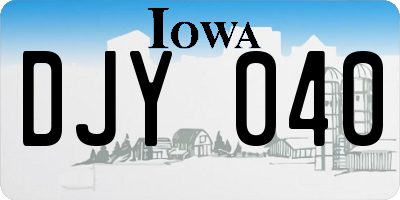 IA license plate DJY040