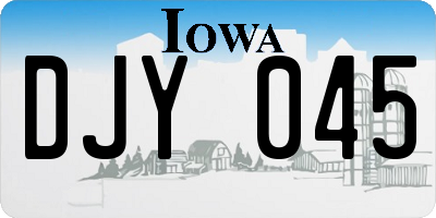 IA license plate DJY045