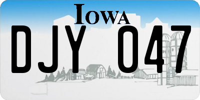 IA license plate DJY047