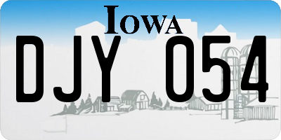 IA license plate DJY054