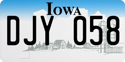 IA license plate DJY058