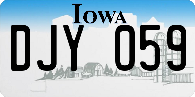 IA license plate DJY059