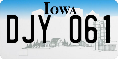 IA license plate DJY061