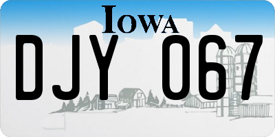 IA license plate DJY067